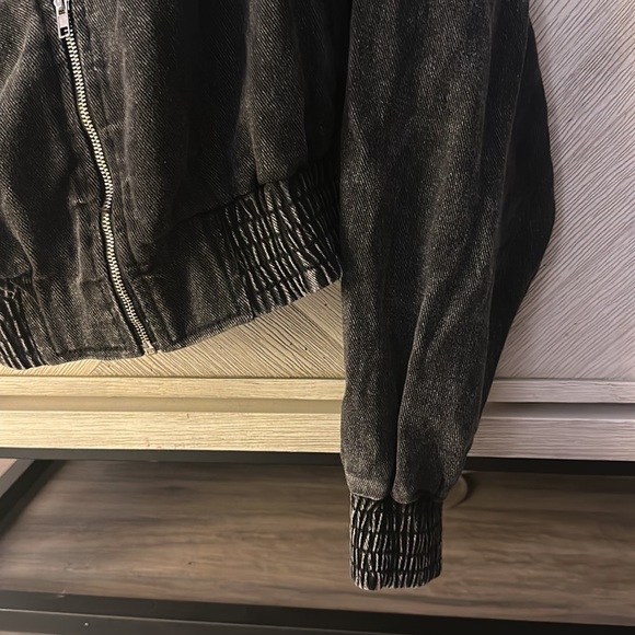 Vagabond- women’s charcoal cotton bomber jacket size Small - Picture 3 of 4